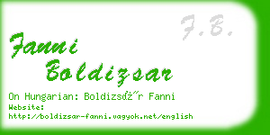 fanni boldizsar business card